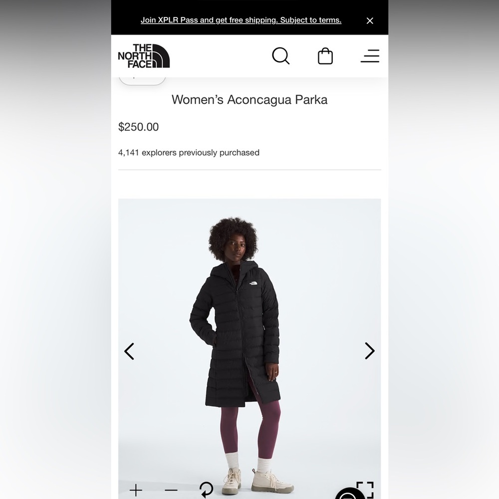 The North Face Women’s Aconcagua Parka, Black, size Medium